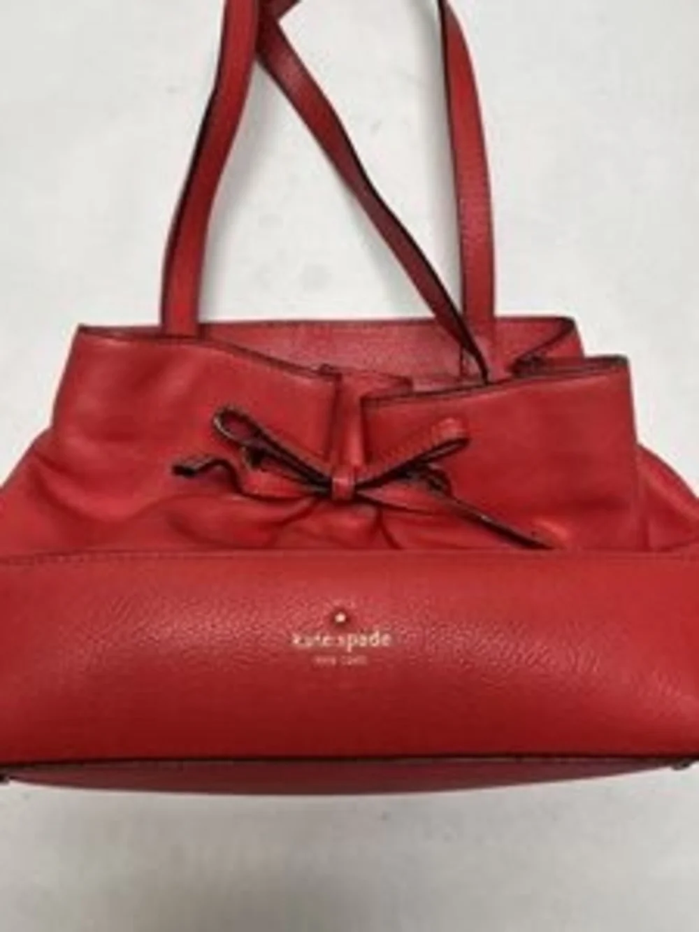 Kate Spade Red Leather Shoulder Tote Purse